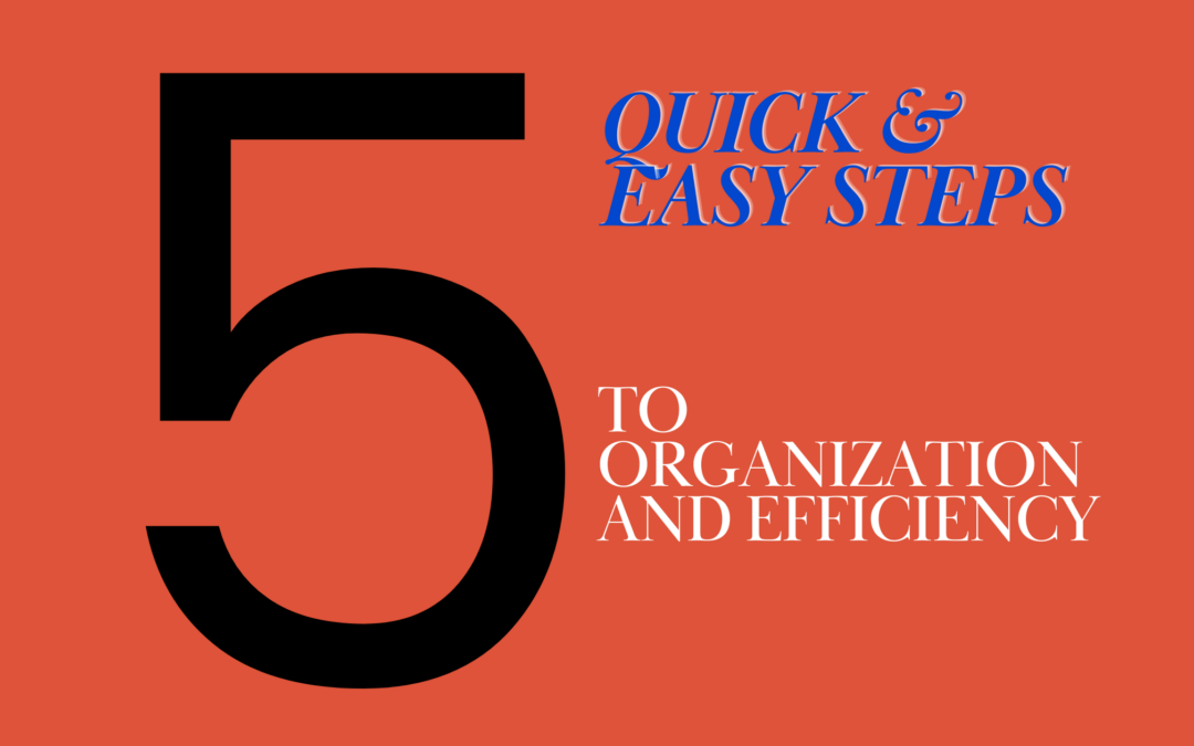 5 Quick and Easy Steps to Organization and Efficiency